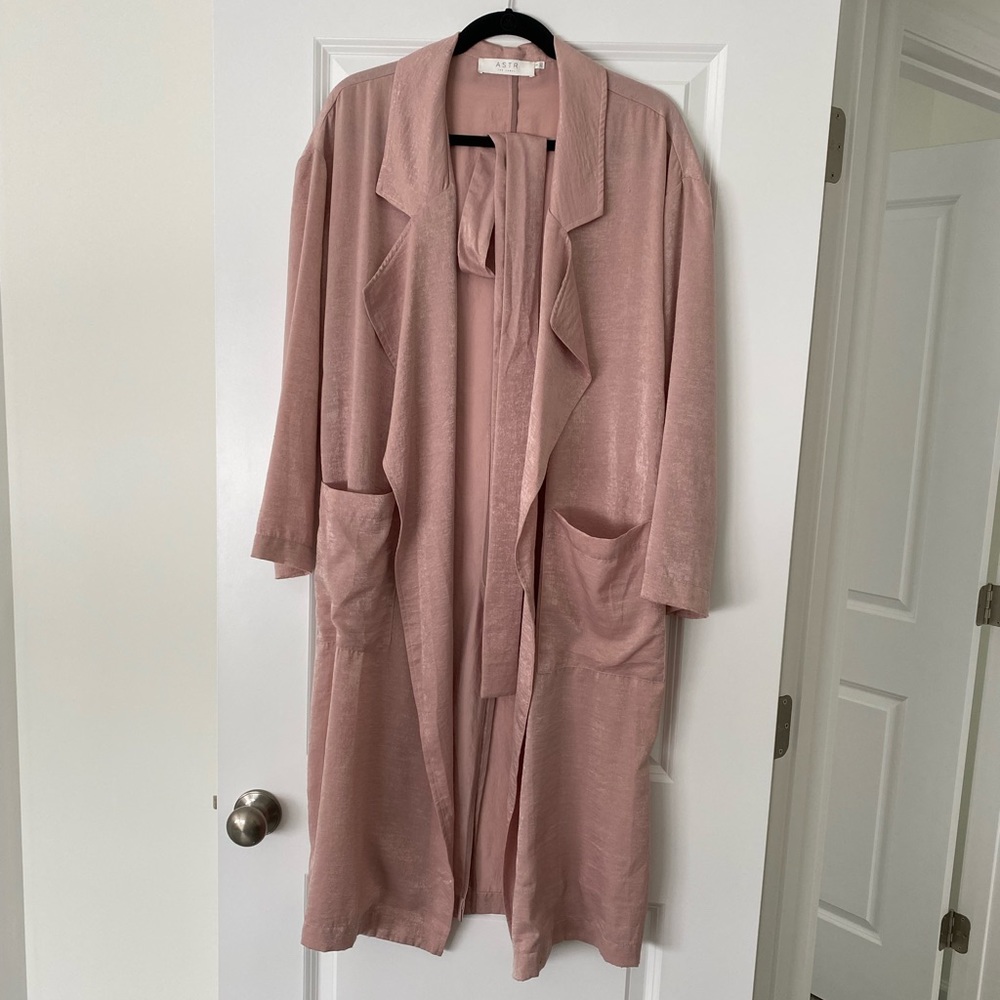 Astr Dusty Rose Long Cape Coat